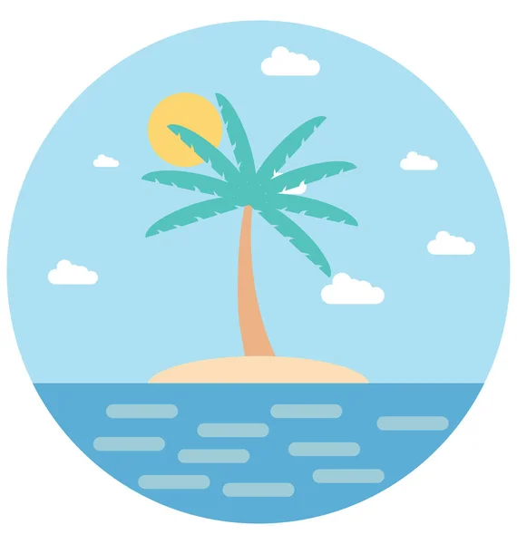 Palm Tree Illustration Icona Isolata Vettoriale Colori Facile Editare Uso — Vettoriale Stock