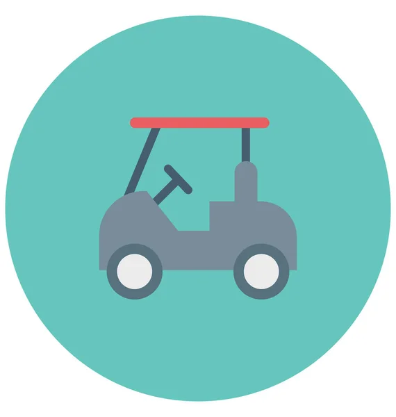 Icône Isolée Vecteur Couleur Illustration Chariot Golf Facile Éditable Utilisation — Image vectorielle