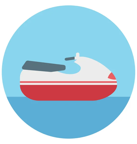 Jet Boat Illustration Color Vector Icono Aislado Fácil Editar Uso — Archivo Imágenes Vectoriales