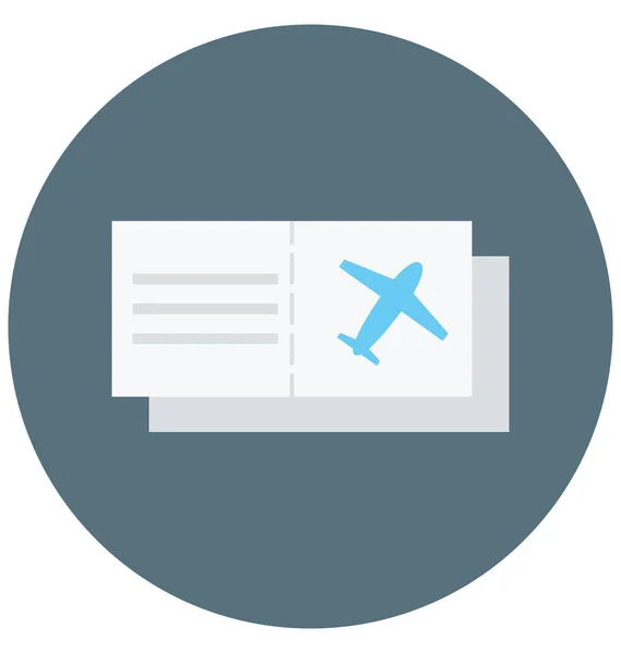 Air Ticket Ilustrace Barevné Vektorové Izolované Ikonu Snadno Upravitelný Zvláštní — Stockový vektor