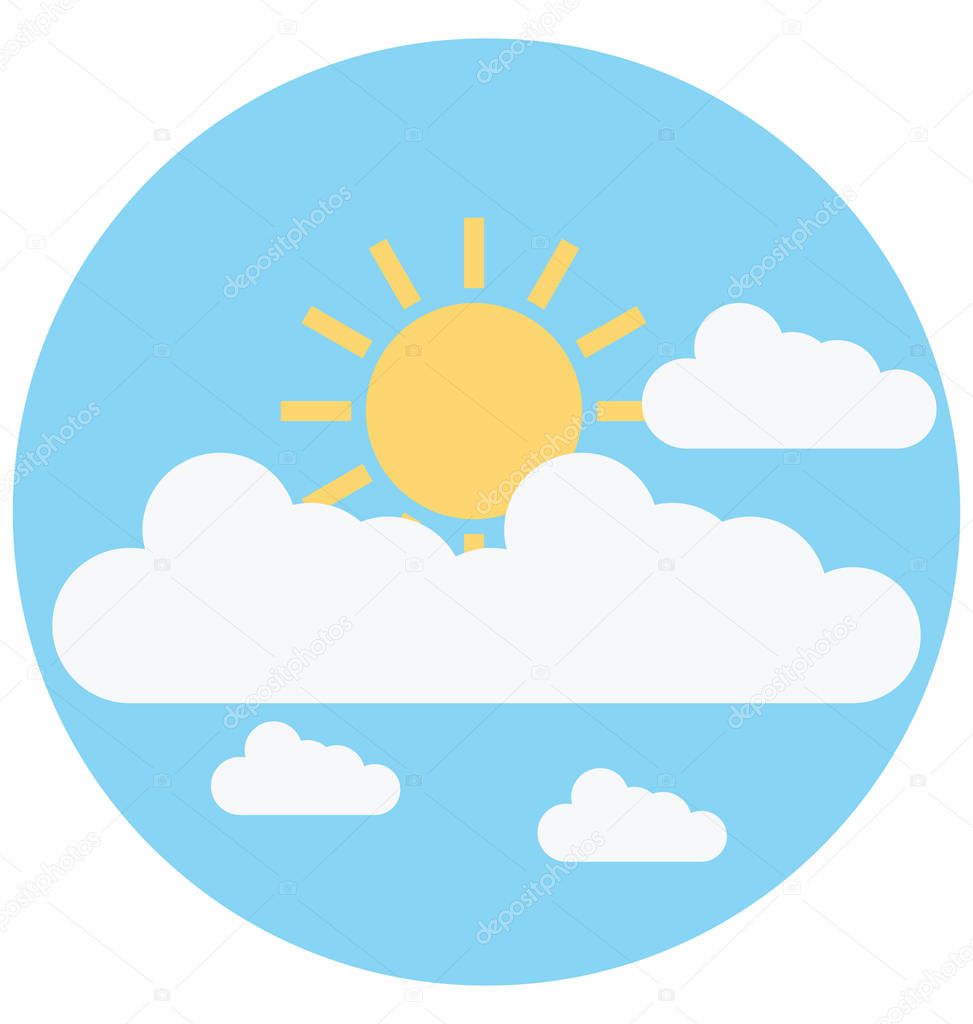 Cloudy Day Illustration Color Vector Isolated Icon easy editable and special use for Leisure,Travel and Tour 