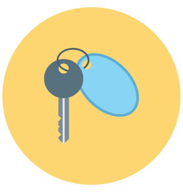 Oda anahtarı illüstrasyon renk vektör izole simge kolay düzenlenebilir ve özel kullanım için boş zaman, seyahat ve Tur 