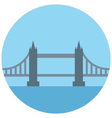 Tower Bridge illüstrasyon renk vektör izole simgesini kolay düzenlenebilir ve özel kullanım için boş zaman, seyahat ve Tur 