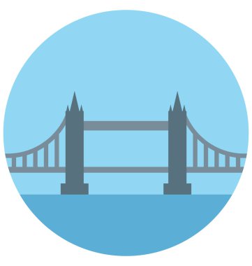 Tower Bridge illüstrasyon renk vektör izole simgesini kolay düzenlenebilir ve özel kullanım için boş zaman, seyahat ve Tur 