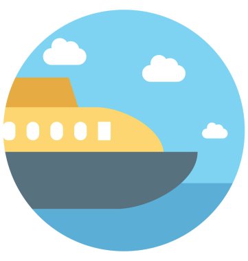 İllüstrasyon renk vektör izole simge kolay düzenlenebilir ve özel kullanım için boş zaman, seyahat ve tur gemi 