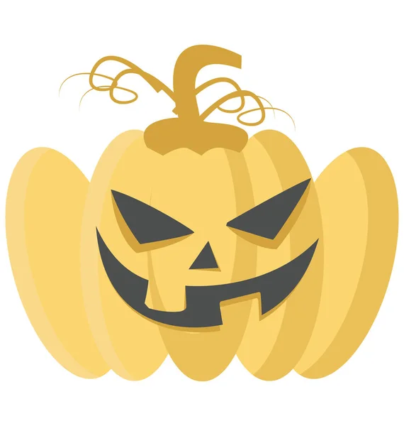 Calabaza Halloween Color Aterrador Icono Vector Aislado Que Puede Editar — Archivo Imágenes Vectoriales