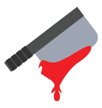 kanlı cleaver, kanlı bıçak kolayca olabilen renk izole vektör simge Düzenle veya değişikliğin