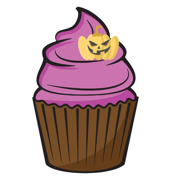 Cupcake Dessert Farbe Isoliert Vektor Symbol Das Leicht Bearbeitet Oder — Stockvektor