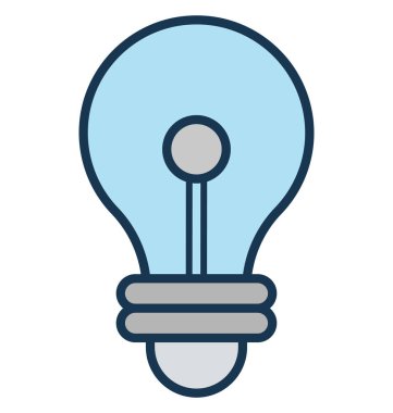 Parlak, ampul izole vektör simge kolayca değiştirilebilir veya düzenleme