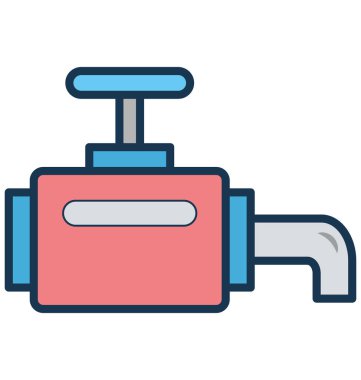 Ana boru hattı, boru Vana izole vektör simge kolayca değiştirilebilir veya düzenleme