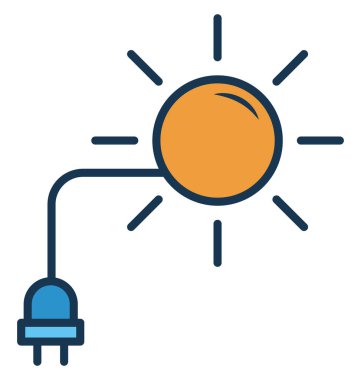 Elektrik prizinden, izole vektör simge kolayca değiştirilebilir veya düzenleme tak