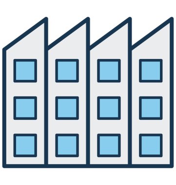 fabrika, izole vektör simge kolayca değiştirilebilir veya düzenleme Sanayi