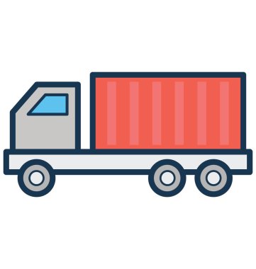 İnşaat Kamyon, damperli kamyon izole vektör simge kolayca değiştirilebilir veya düzenleme