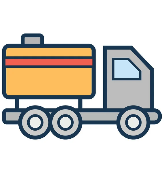 Freight Fuel Truck Isolated Vector Icon Can Easily Modified Edit — Stock Vector