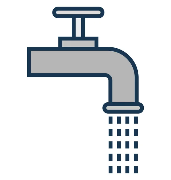 Faucet Water Isolated Vector Icon Can Easily Modified Edit — Stock Vector