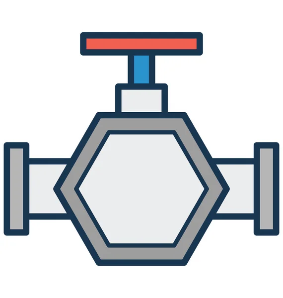 Canalisation Principale Vanne Tuyau Icône Vectorielle — Image vectorielle