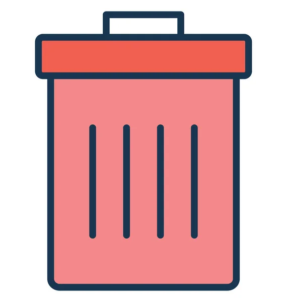 Ash Bin Dustbin Isolated Vector Icon Can Easily Modified Edit — Stock Vector