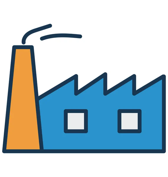 Cheminée Icône Vectorielle Isolée Usine Peut Être Facilement Modifiée Éditée — Image vectorielle