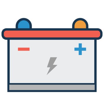 Akümülatör, izole vektör simge kolayca değiştirilebilir veya düzenleme pil