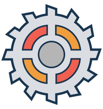 COG, izole vektör simge kolayca değiştirilebilir veya düzenleme dişli