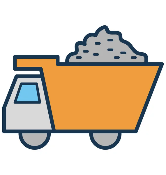 Construction Truck Dump Truck Isolated Vector Icon Can Easily Modified — Stock Vector