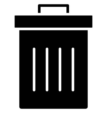 Kül bin, izole vektör simge kolayca değiştirilebilir veya düzenleme çöp kovası