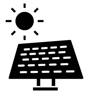 İzole vektör simge kolayca değiştirilebilir veya düzenleme güneş, paneli