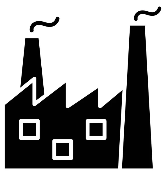 Chimney Factory Isolated Vector Icon Can Easily Modified Edit — Stock Vector