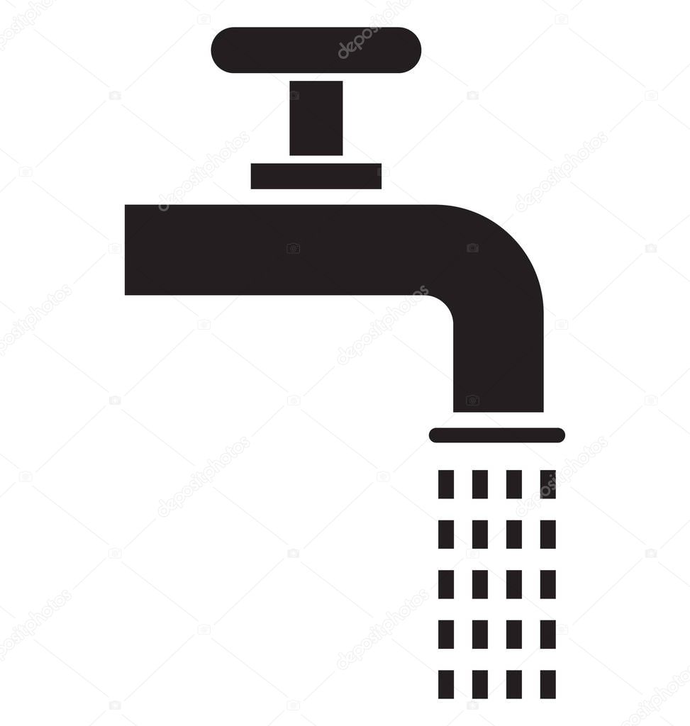 Faucet, water Isolated Vector Icon can be easily modified or edit