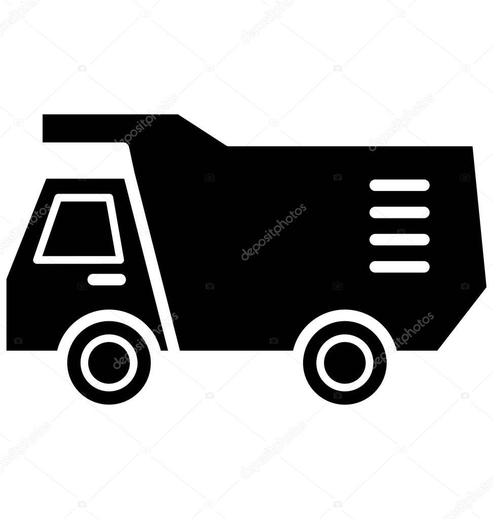 Construction truck, dump truck Isolated Vector Icon can be easily modified or edit