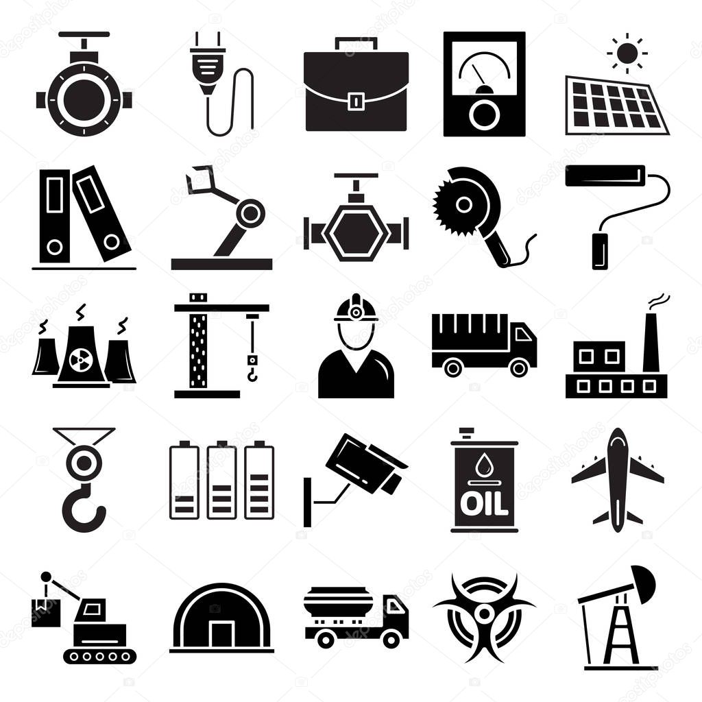 Industrial Isolated Vector Icons that can be easily modified or edit