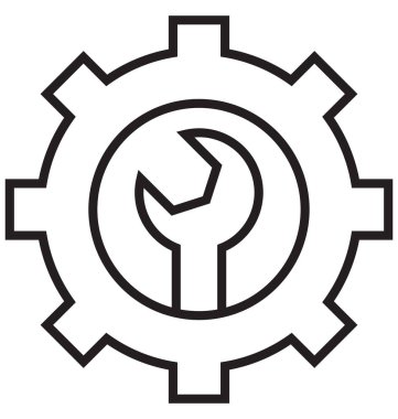 COG, izole vektör simge kolayca değiştirilebilir veya Düzenle seçeneği