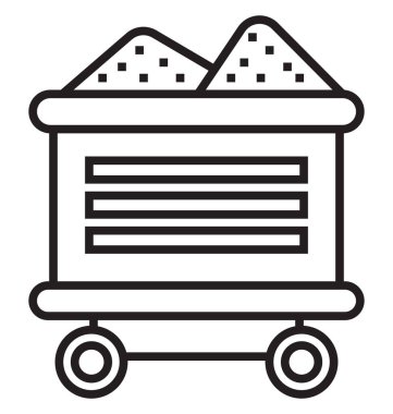 Kömür madeni arabası, altın madeni vektör simgesi