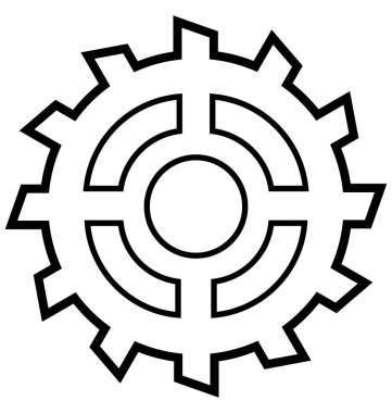 COG, izole vektör simge kolayca değiştirilebilir veya düzenleme dişli