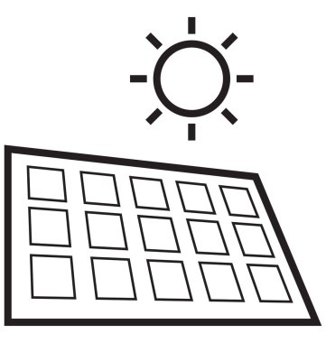 İzole vektör simge kolayca değiştirilebilir veya düzenleme güneş, paneli