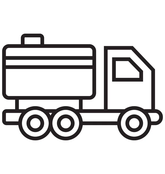 Freight Fuel Truck Isolated Vector Icon Can Easily Modified Edit — Stock Vector