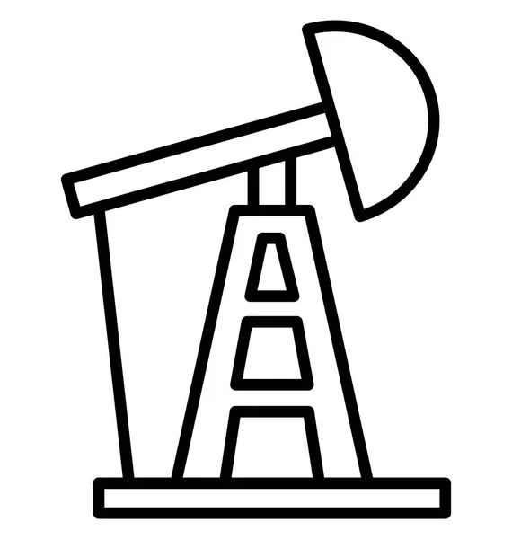 Oil Pumpjack Oil Well Isolated Vector Icon Can Easily Modified — Stock Vector