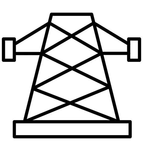 Icône Vectorielle Isolée Pylône Électrique Électrique Peut Être Facilement Modifiée — Image vectorielle