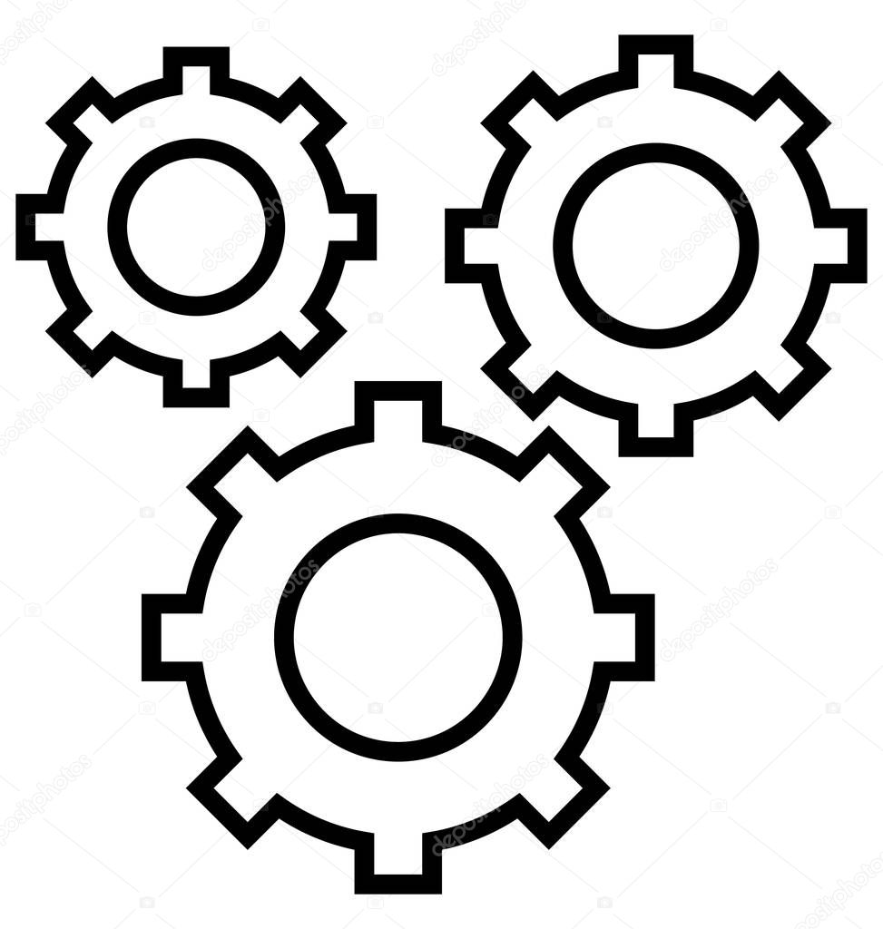 Cog, cogwheel Isolated Vector Icon can be easily modified or edit
