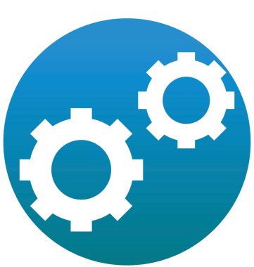 COG, izole vektör simge kolayca değiştirilebilir veya düzenleme dişli