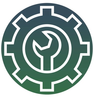 COG, izole vektör simge kolayca değiştirilebilir veya Düzenle seçeneği