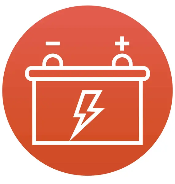 Accumulateur Icône Vectorielle Isolée Par Batterie Peut Être Facilement Modifiée — Image vectorielle