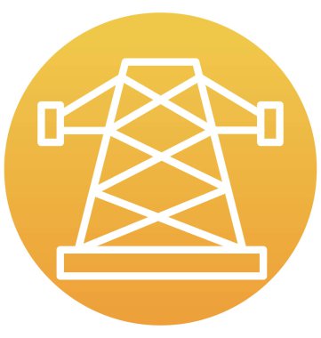 Elektrik, güç pilon izole vektör simge kolayca değiştirilebilir veya düzenleme