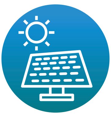 İzole vektör simge kolayca değiştirilebilir veya düzenleme güneş, paneli