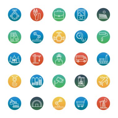 Endüstriyel izole vektör simgeleri kolayca değiştirilebilir veya düzenlediğiniz