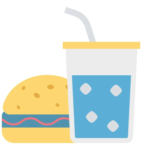 Ícone Vetorial Burger Isolado Que Pode Ser Facilmente Editado Modificado — Vetor de Stock