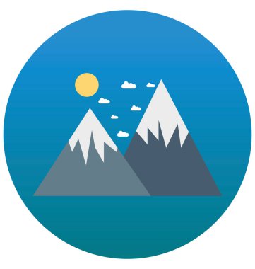 Olmak kolayca düzenleyebilir veya değişikliğin dağlar izole vektör simgesi