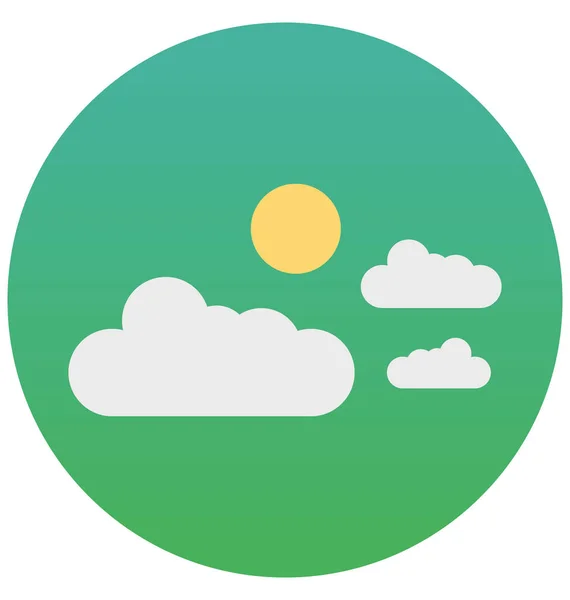 Cloudy Day Sunny Cloudy Isolated Vector Icon Which Can Easily — Stock Vector