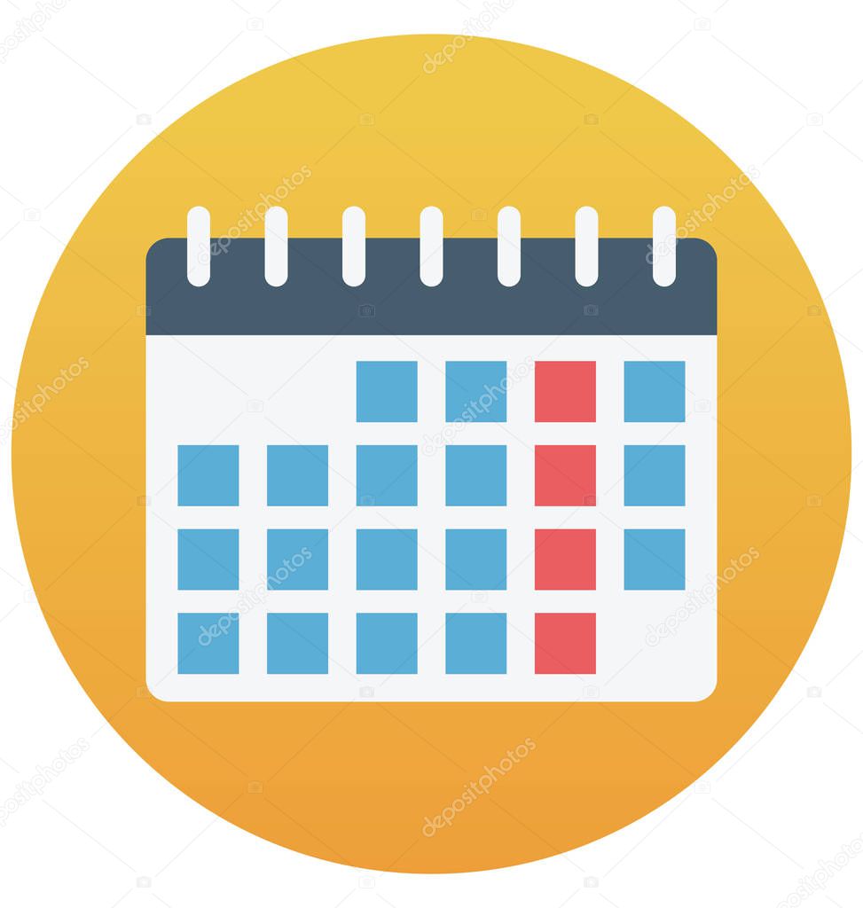 Calendar isolated vector icon which can be easily edit or modified