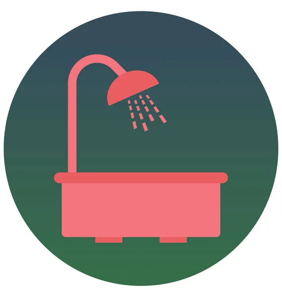 Shower Tub Tub Isolated Vector Icon Which Can Easily Edit — Stock Vector